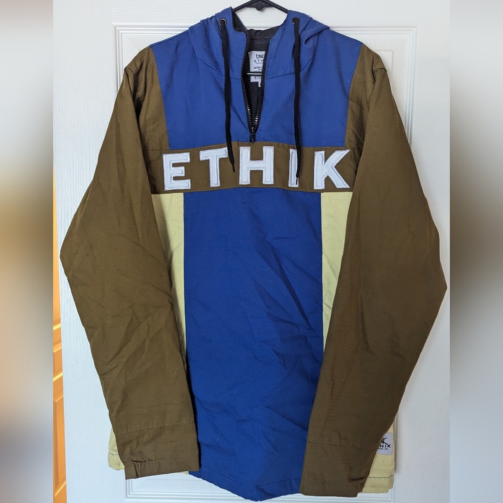 Ethik Men's Blue and Brown Jacket
